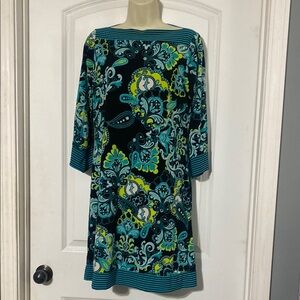 Cato’s Floral Teal and Yellow Dress Size Medium